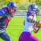 Riverside High School’s Corbyn Godfrey locks in on Midwest’s Noah Dickerson moments before the tackle during last Friday’s varsity game in Basin. Lisa Kunkel