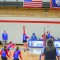 Tenly Zierlen spikes the ball at Ten Sleep’s homecoming game. The Ten Sleep/Riverside combo team won the match. Stephanie Olsen